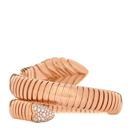 Bulgari 18K Rose Gold Diamond Serpenti Tubogas Bracelet 2 of 3