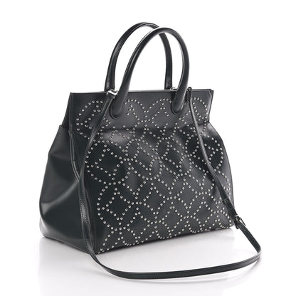 Alaia Calfskin Arabesque Studded Clous Tote Dark Green 3 of 10