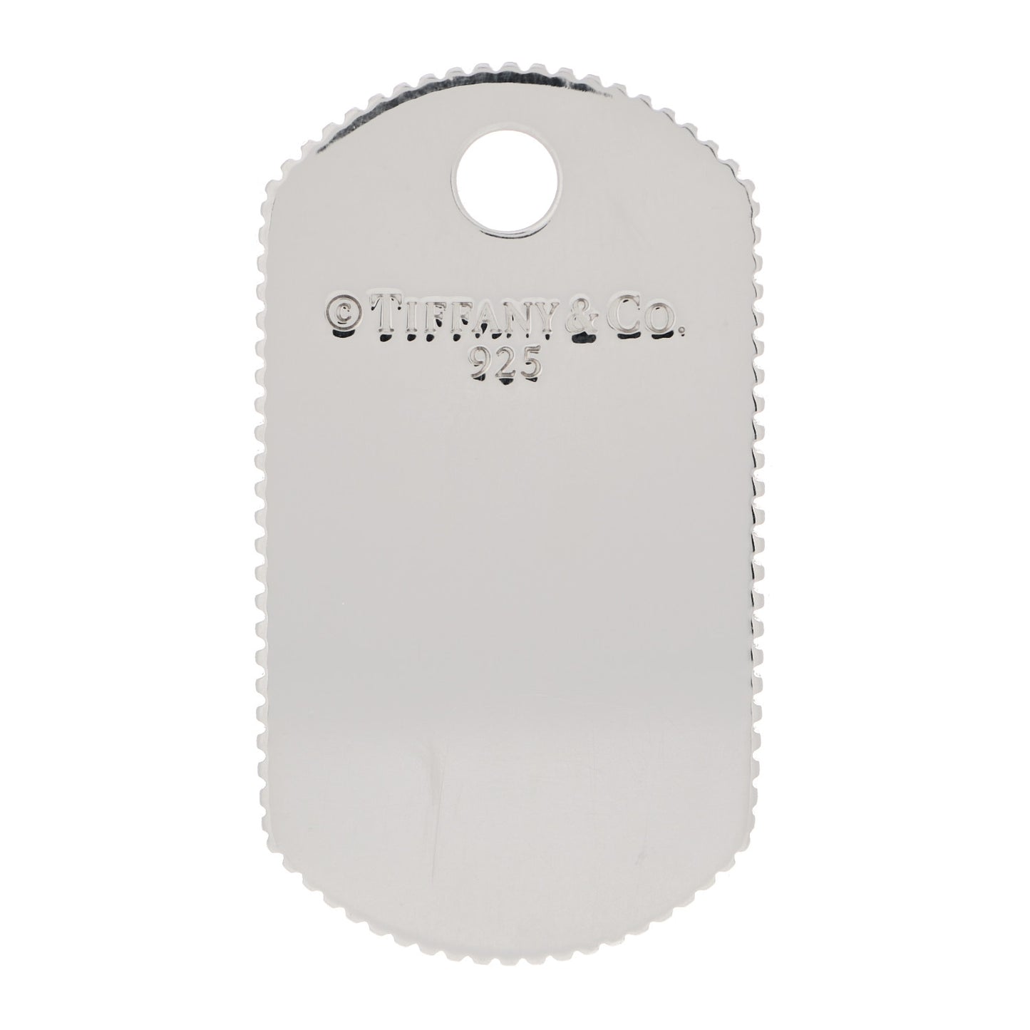 Sterling Silver Coin Edge Dog Tag Charm