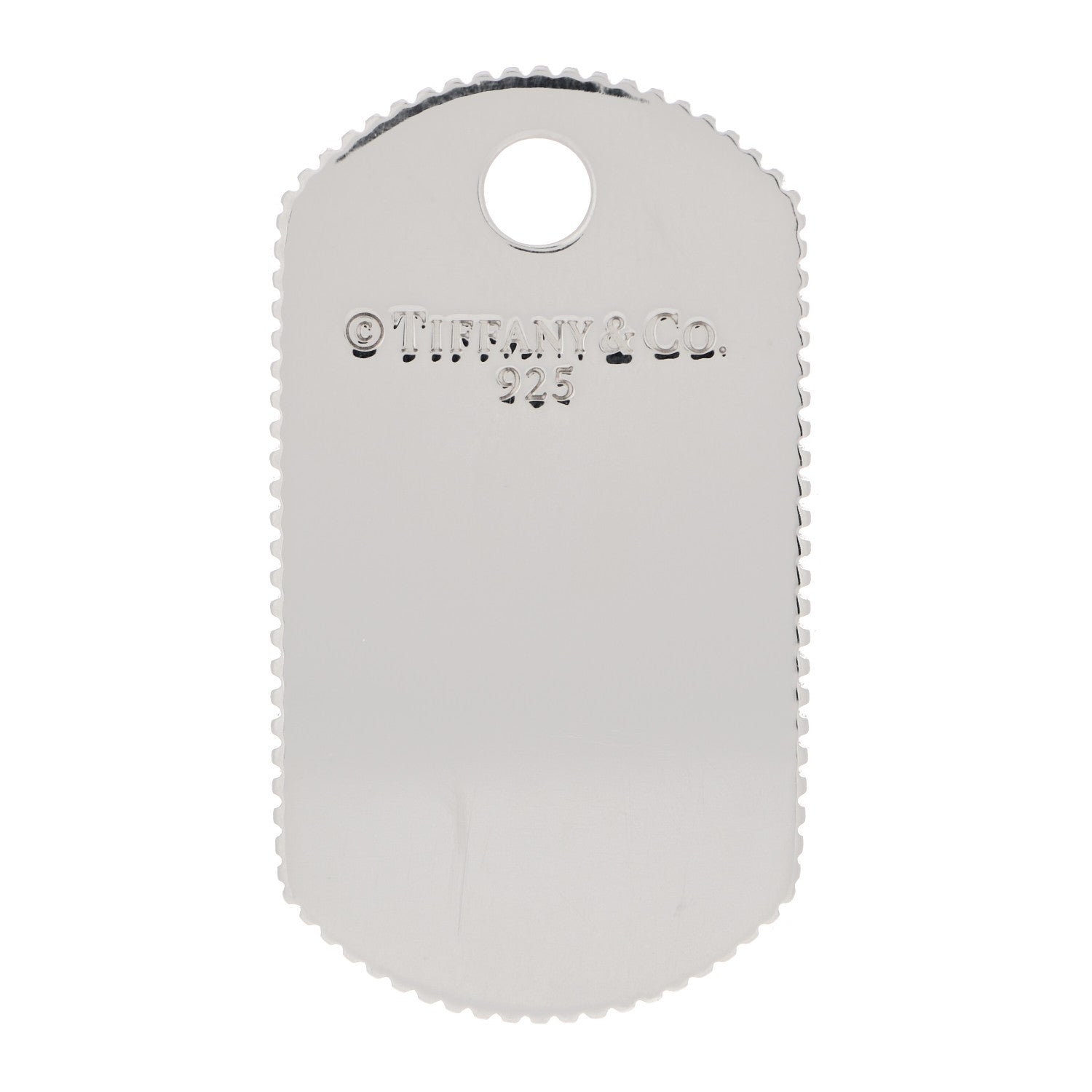 Tiffany Sterling Silver Coin Edge Dog Tag Charm 3 of 4