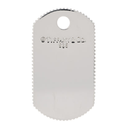 Tiffany Sterling Silver Coin Edge Dog Tag Charm 3 of 4