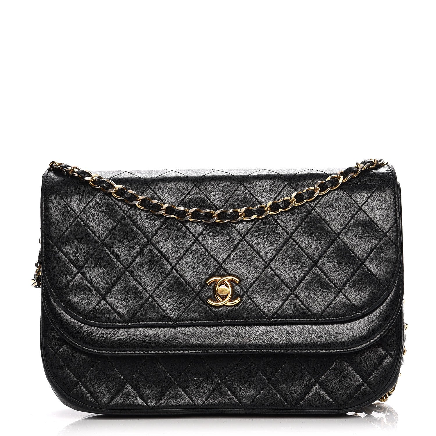 Chanel Lambskin Quilted Small Double Flap Black 1 of 9