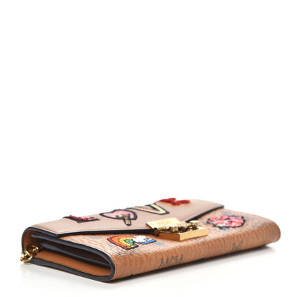 MCM Visetos Large Patricia Love Patch Wallet On Chain Cognac 4 of 11