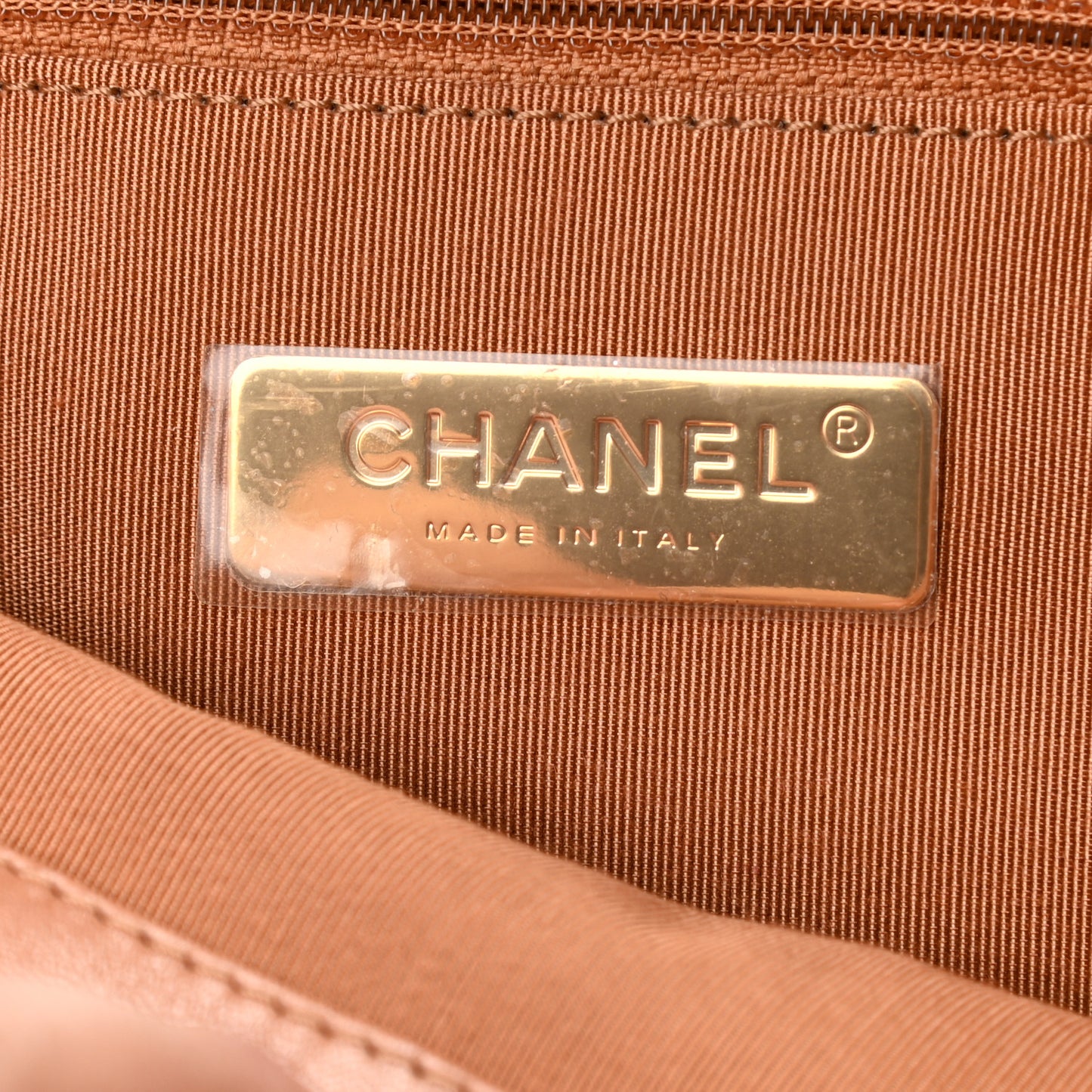 Lambskin Quilted Large Chanel 19 Flap Brown