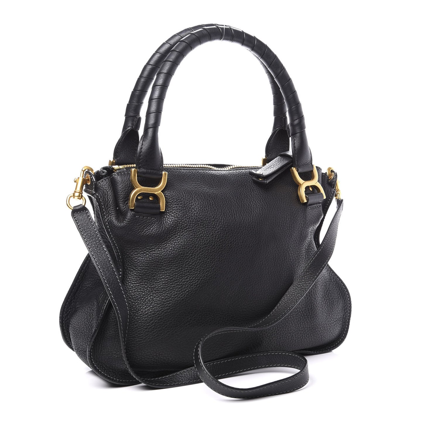 Calfskin Medium Marcie Satchel Black