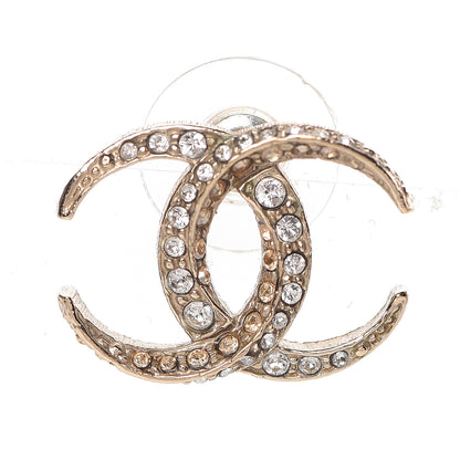 Chanel Crystal CC Moon Earrings Gold 5 of 7