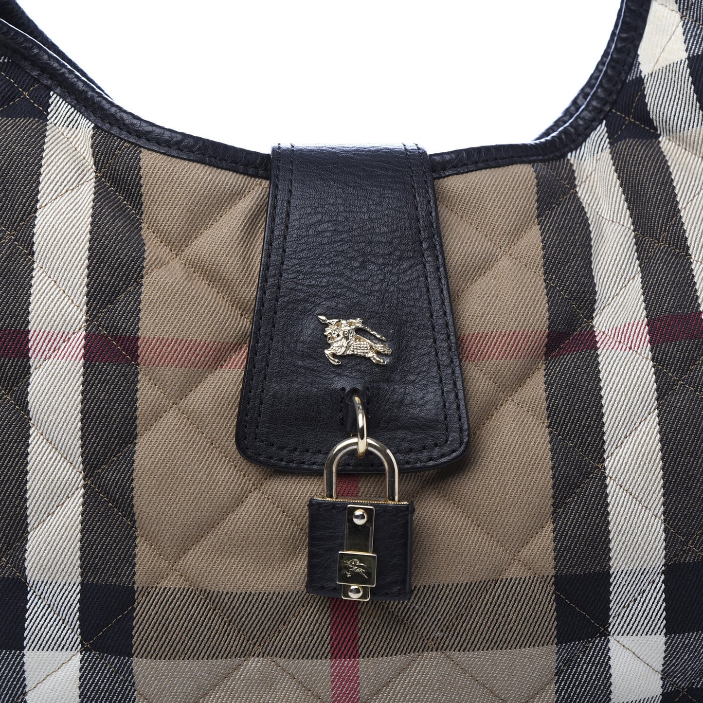 House Check Quilted Brook Hobo Black