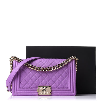 Chanel Caviar Quilted Medium Boy Flap Purple 12 of 12