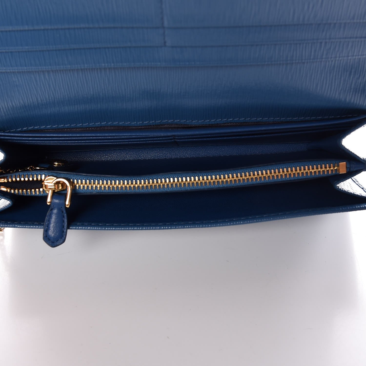 Prada Vitello Move Continental Flap Wallet Cobalto 6 of 12