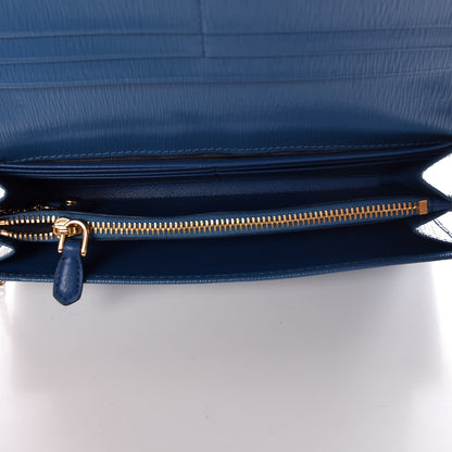 Prada Vitello Move Continental Flap Wallet Cobalto 6 of 12