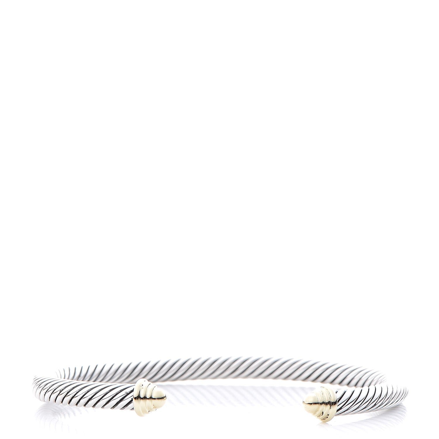 David Yurman Sterling Silver 14K Yellow Gold 5mm Cable Classics Bracelet 1 of 5
