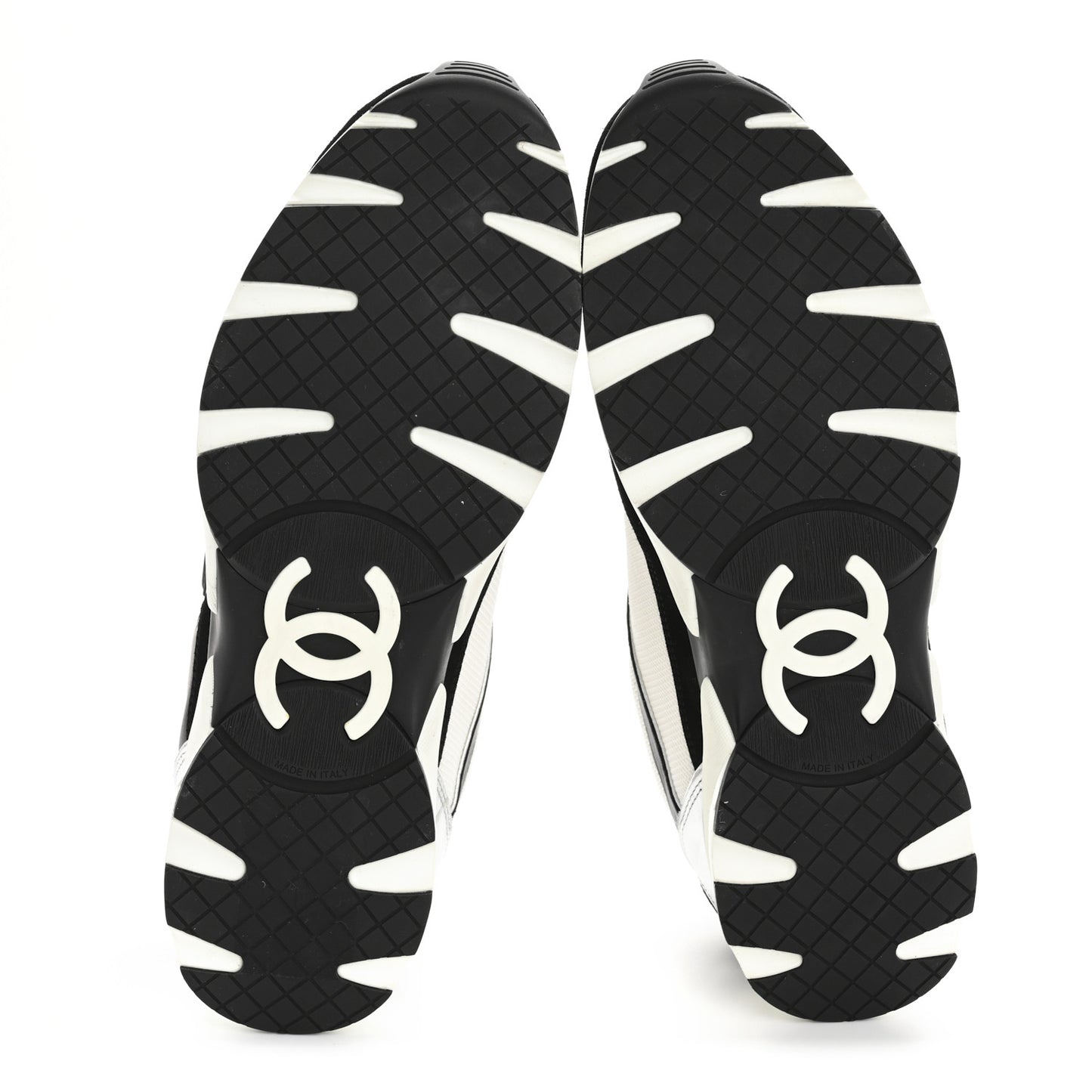 Mesh Suede Calfskin Mens CC Sneakers 45 White Silver Black