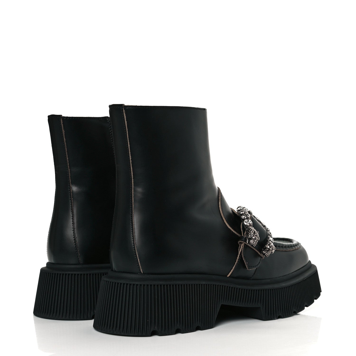 Gucci Cordovan Lux Dionysus Hunder Boots 38.5 Black 4 of 10