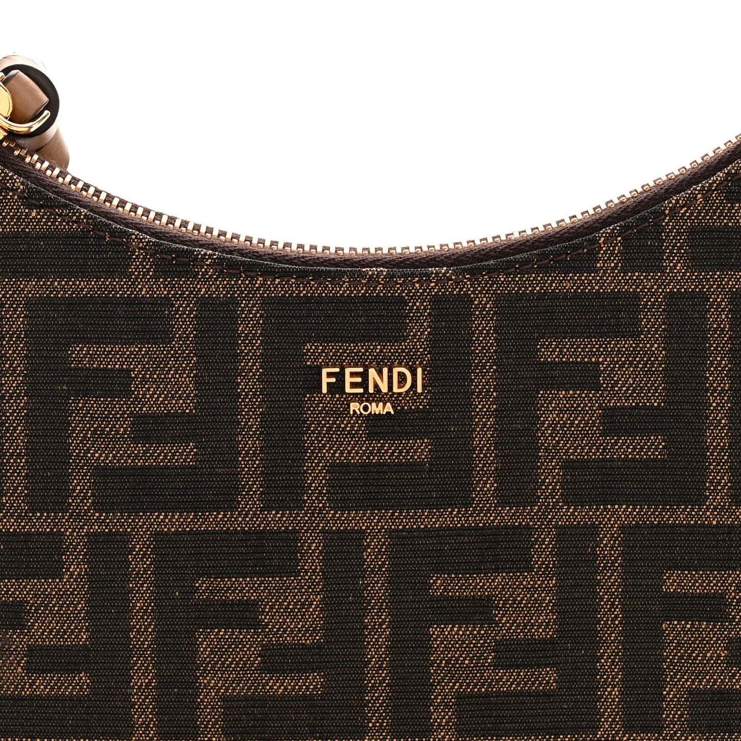 Fabric Jacquard Vitello Grace FF 1974 Mini Fendessence Shoulder Bag Tobacco Moro Ebano
