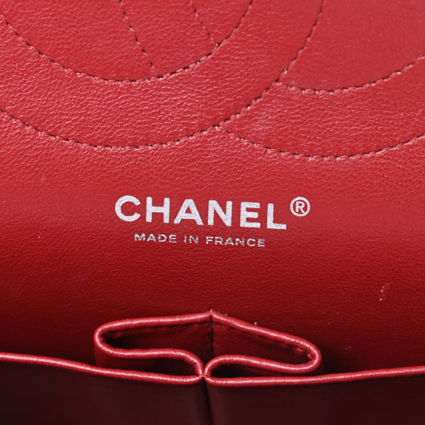 Caviar Quilted Jumbo Double Flap Dark Red