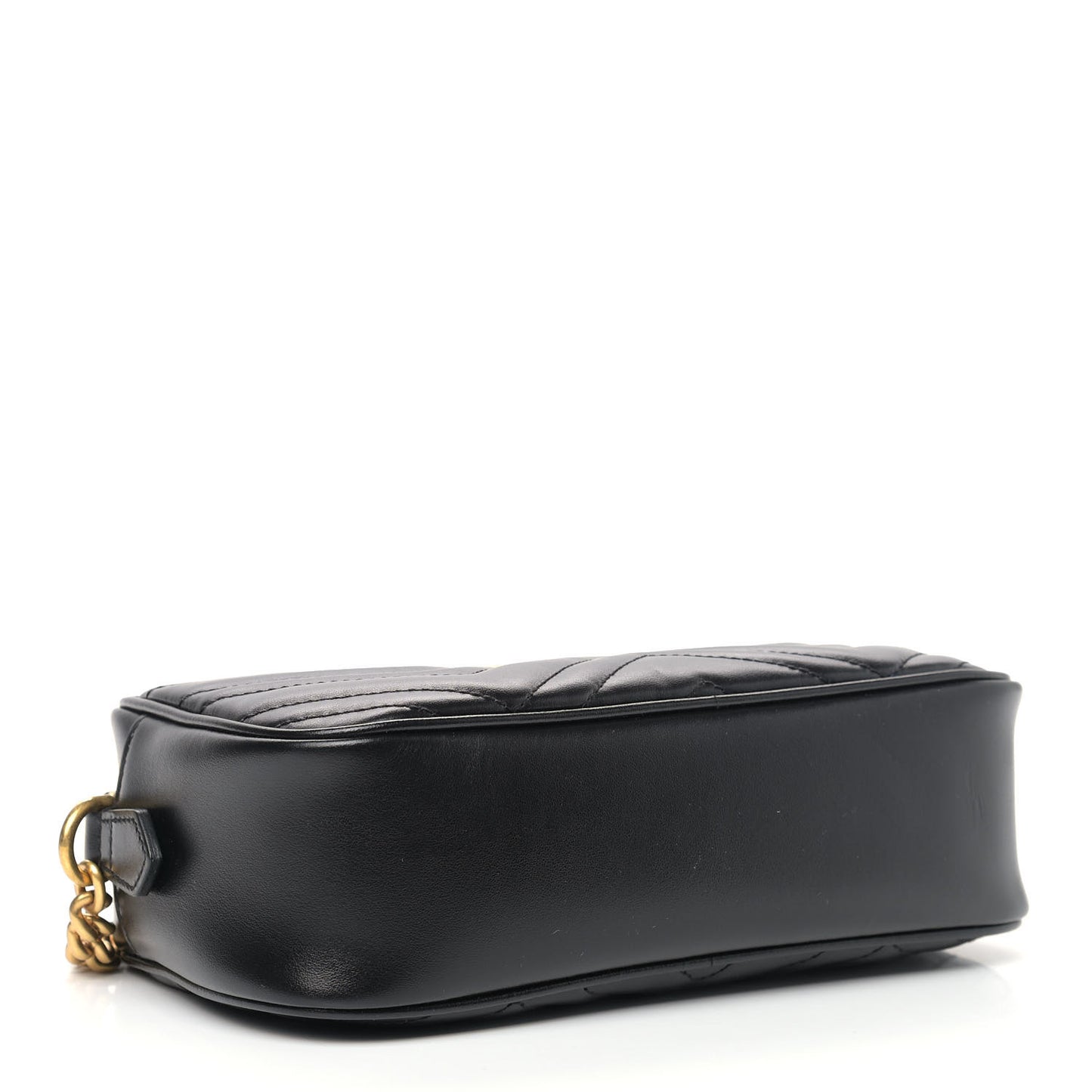 Calfskin Matelasse Small GG Marmont Chain Shoulder Bag Black