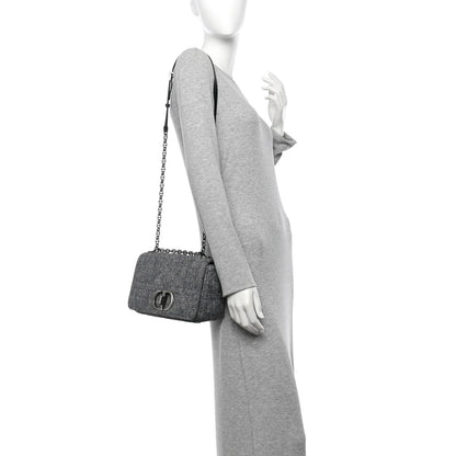 Christian Dior Tweed Macrocannage Medium Caro Bag Black 2 of 10