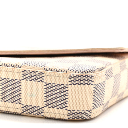 Louis Vuitton Damier Azur Pochette Felicie Chain Wallet Rose Ballerine 12 of 13