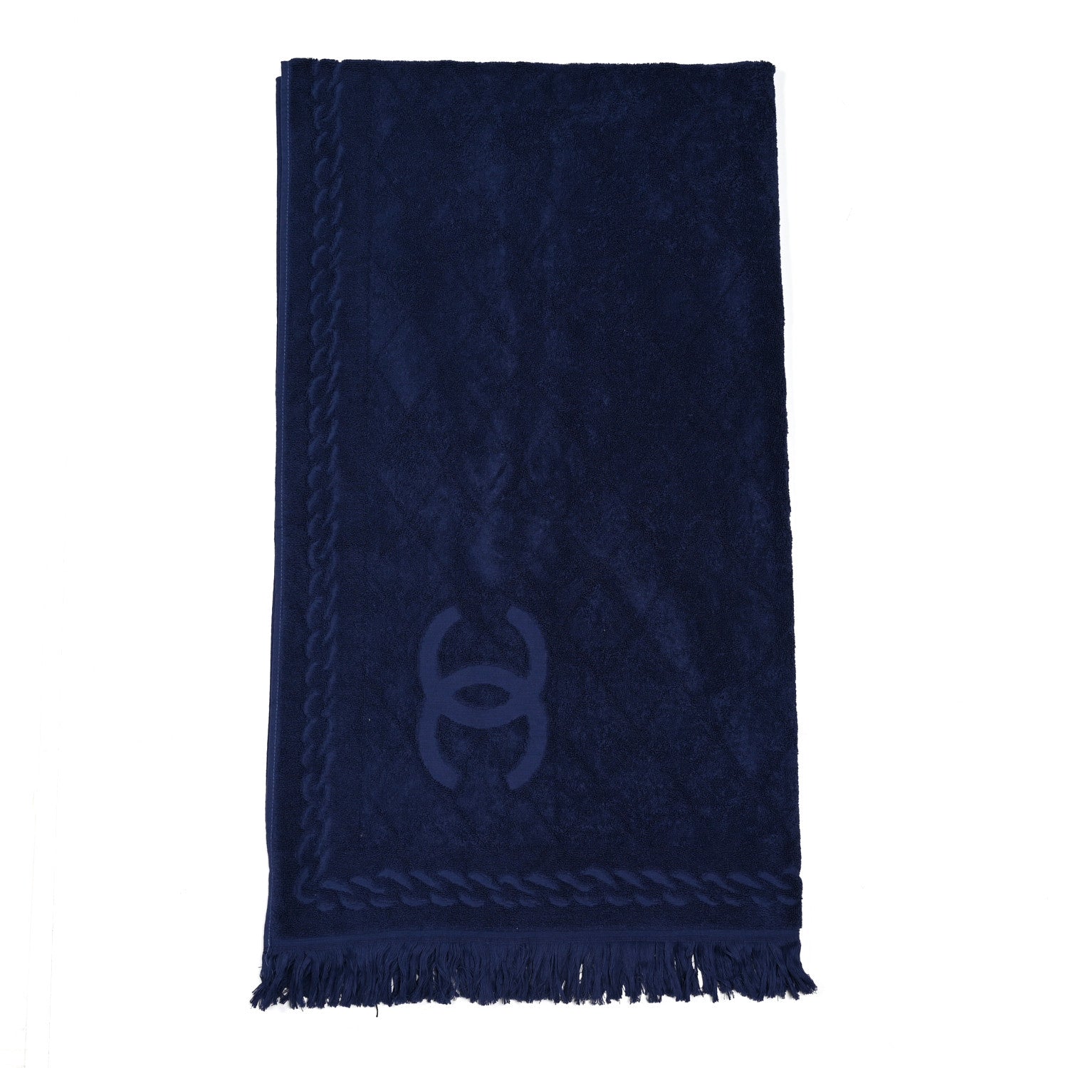 Chanel Terry Cotton CC Beach Towel Blue 1 of 4