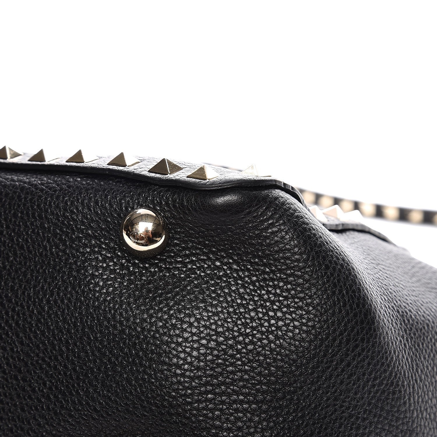 Valentino Garavani Grained Calfskin Small Rockstud Tote Black 10 of 14