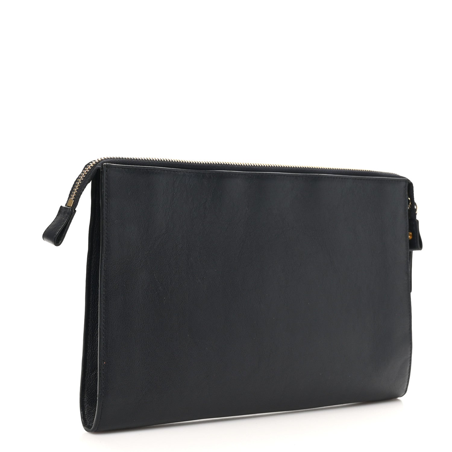 Chloe Calfskin Stripe Flat Pouch Clutch Black 3 of 9