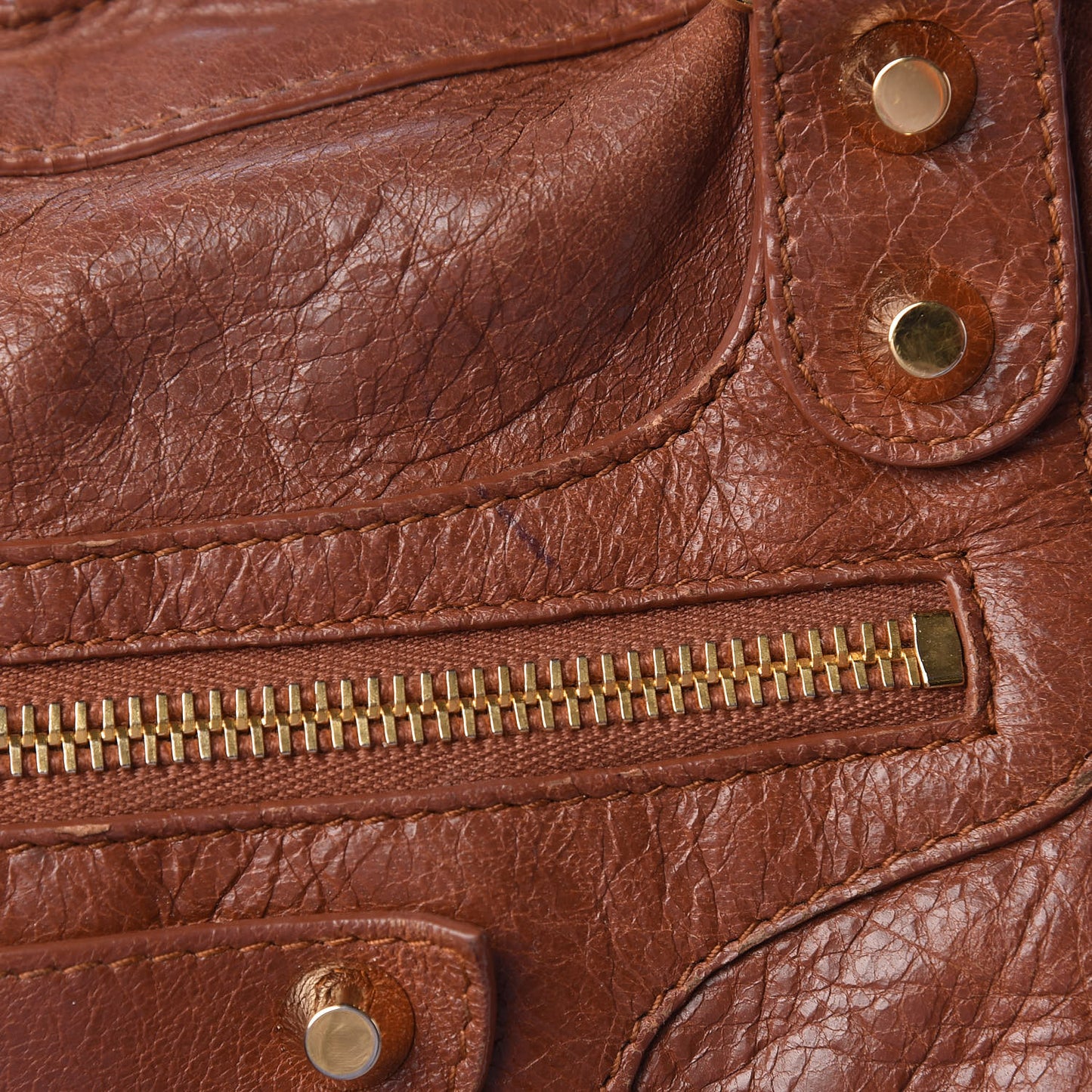 Agneau Classic Gold Hardware City Marron Cognac