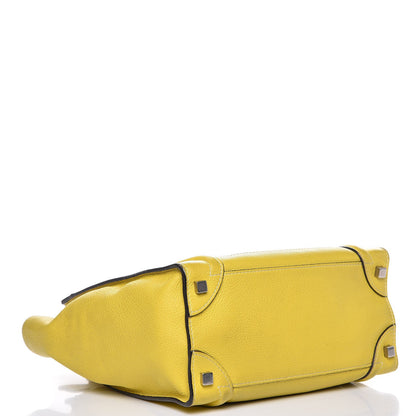 Celine Drummed Calfskin Micro Luggage Citron 4 of 19