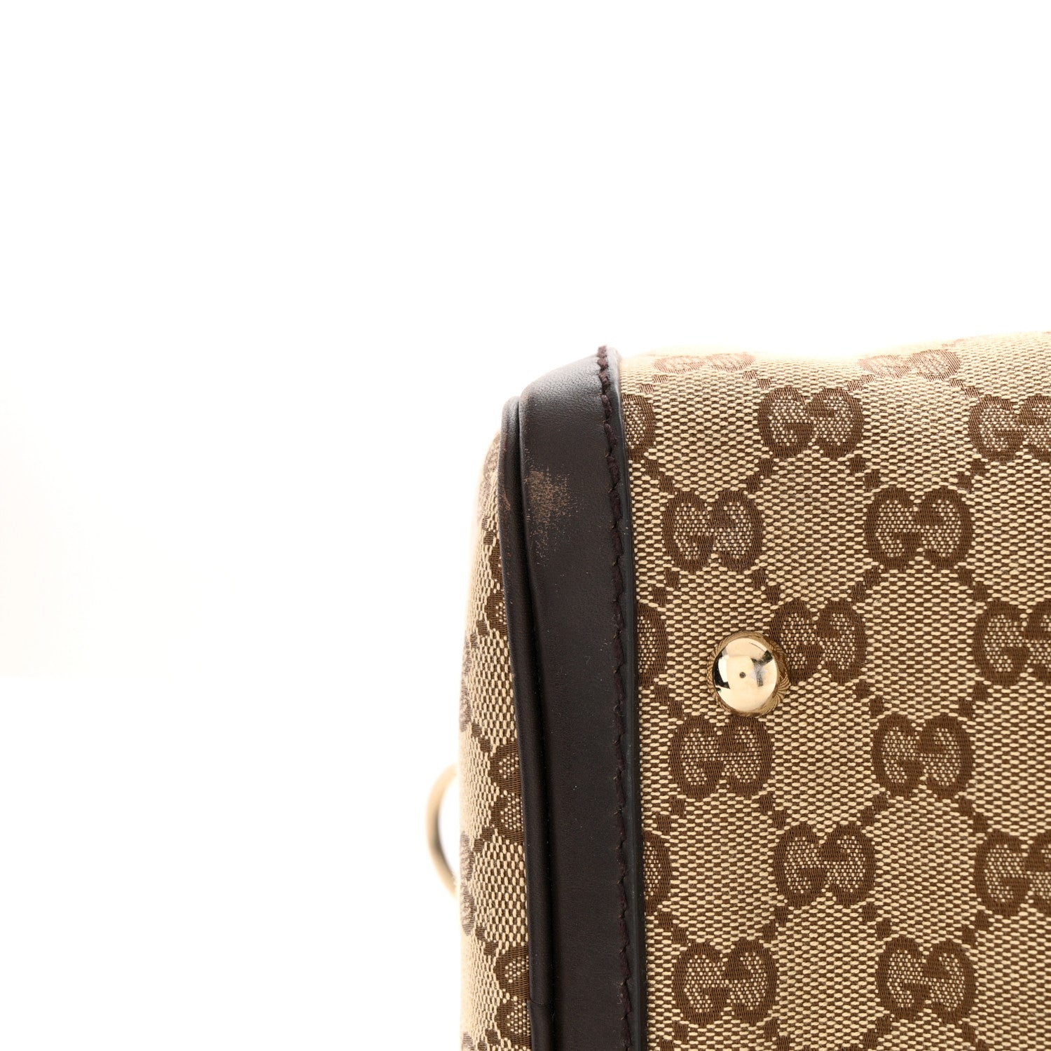 Gucci Monogram Vintage Web Medium Boston Dark Brown 17 of 18