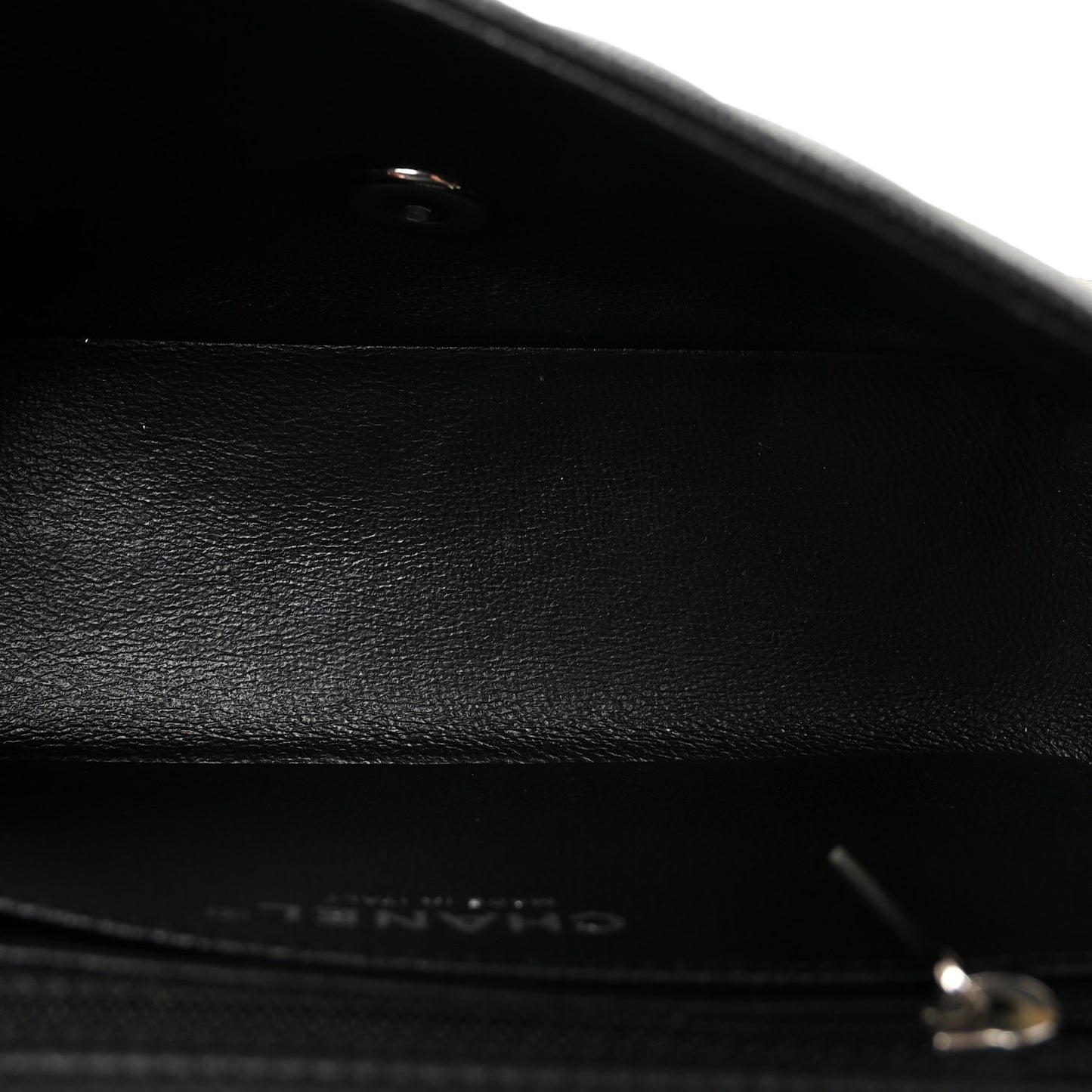 Caviar Chevron Quilted Mini Rectangular Flap Black