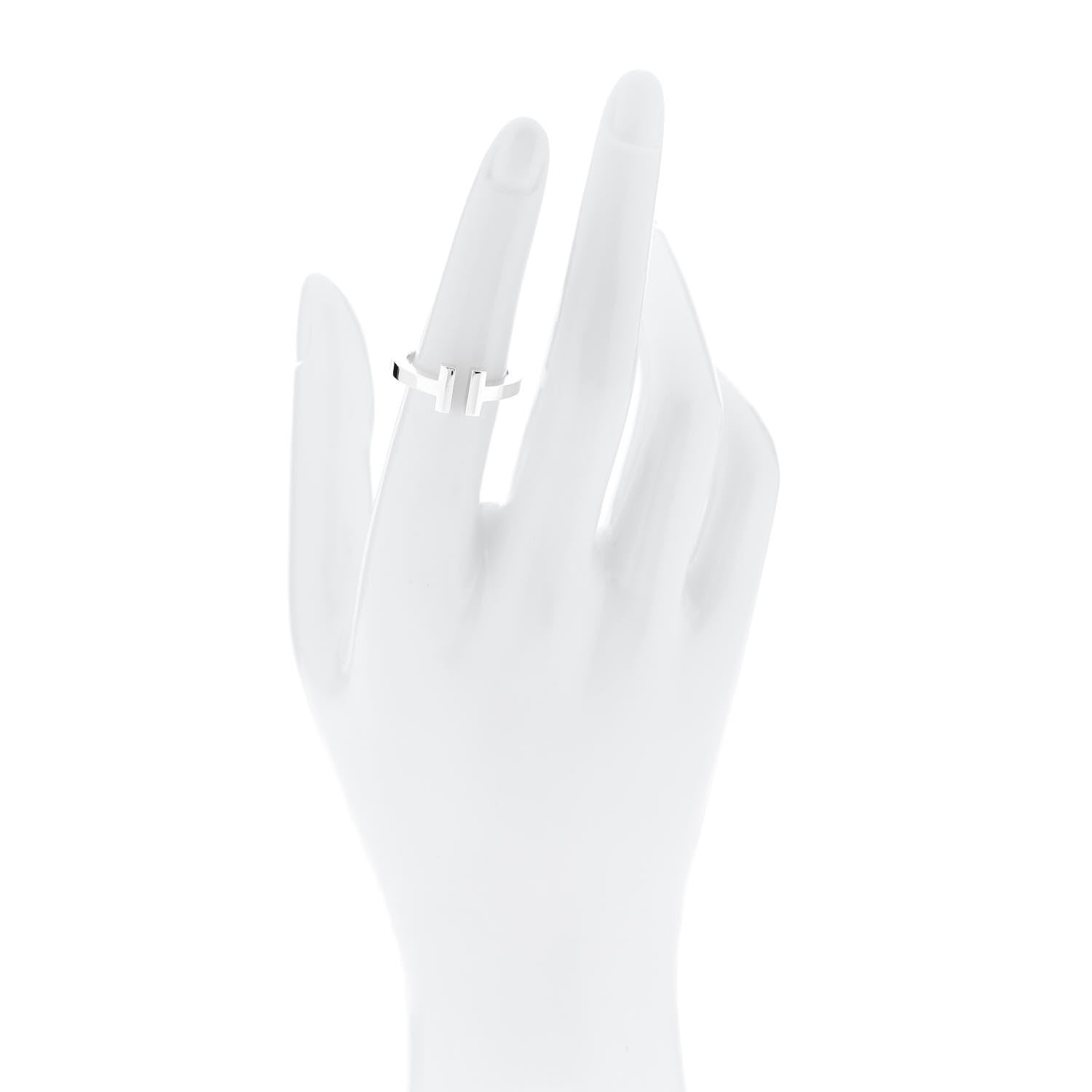 Tiffany Sterling Silver T Square Ring 52 6 2 of 4