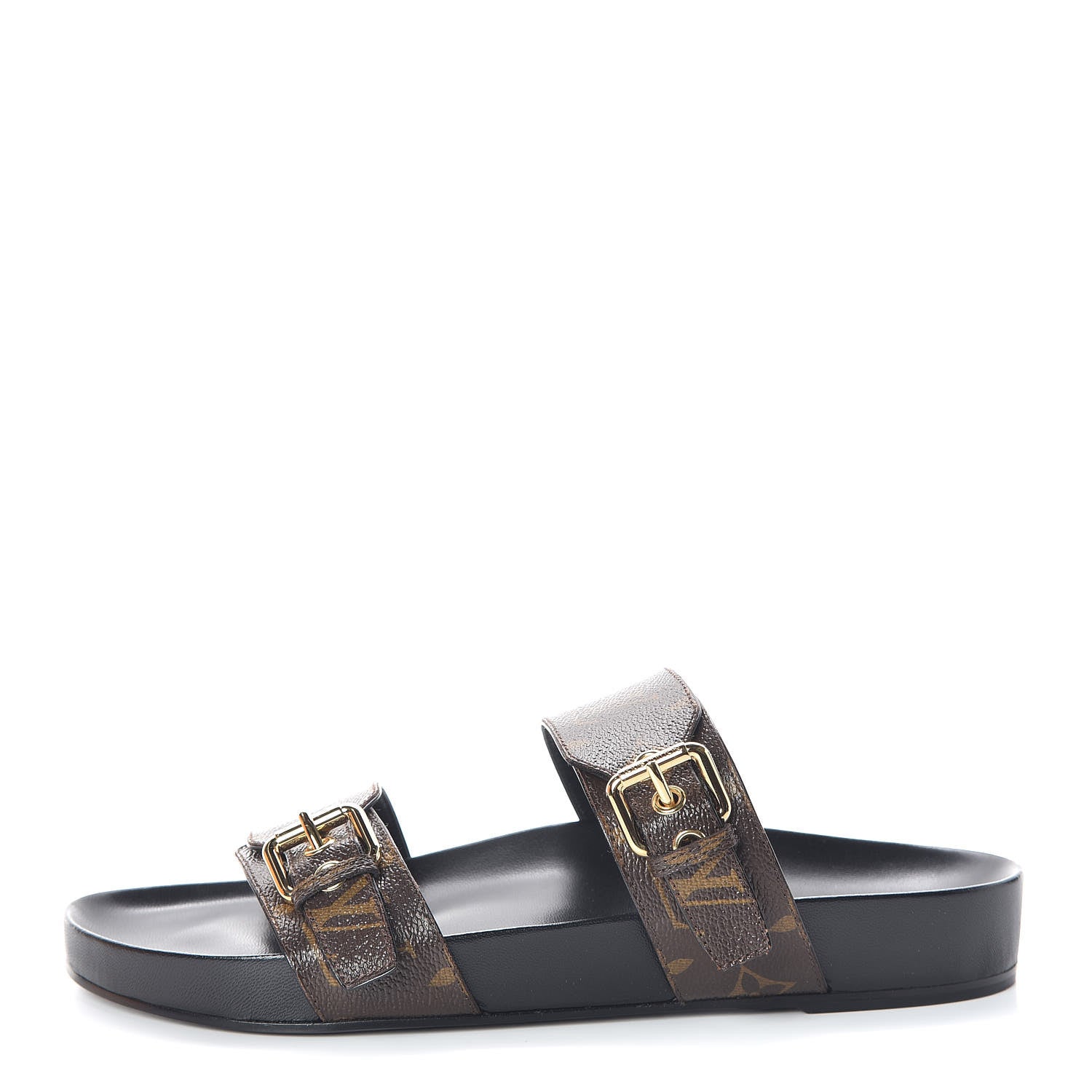 Louis Vuitton Monogram Bom Dia Mule Sandals 40 Black 1 of 8