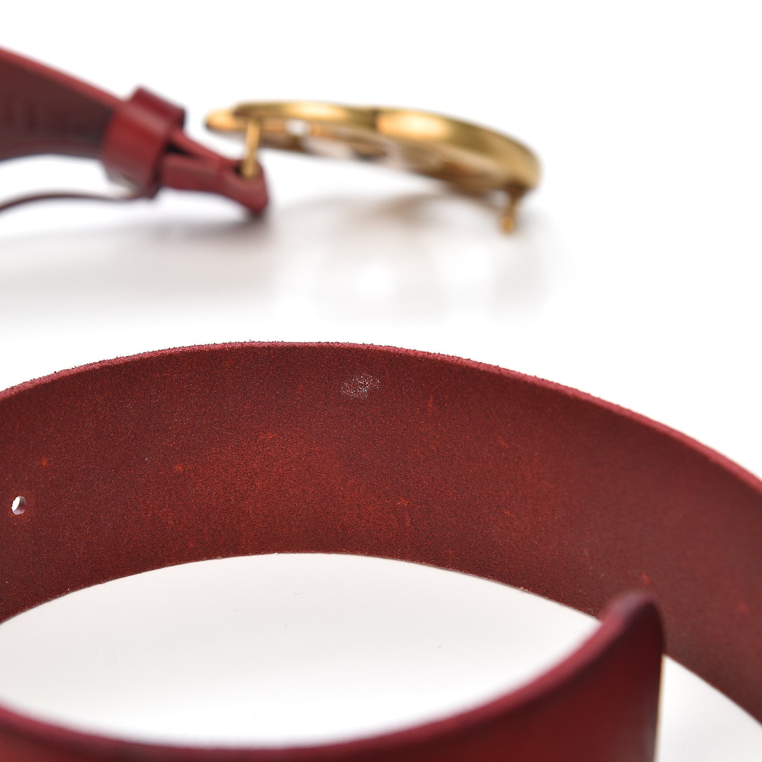 Gucci Faded Calfskin Double G 40mm Belt 105 42 Dark Red 10 of 12