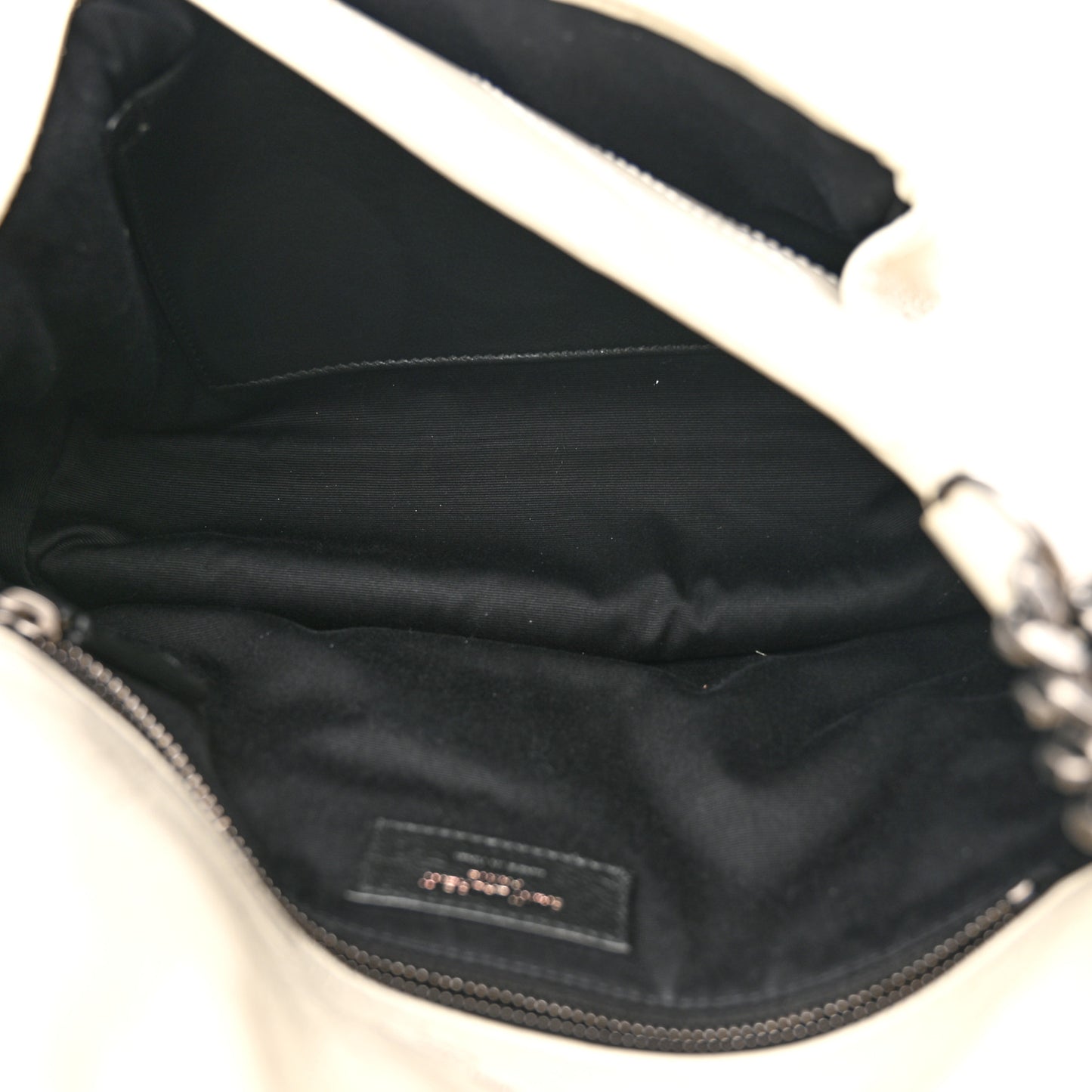 Crinkled Calfskin Matelasse Monogram Medium Niki Chain Satchel Blanc Vintage