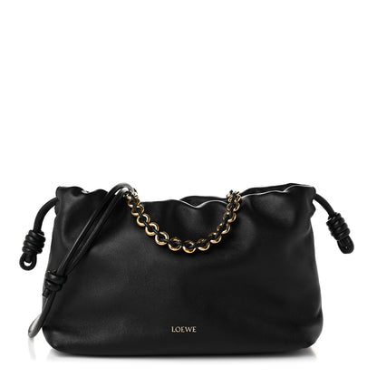 Loewe Mellow Nappa Medium Donut Chain Flamenco Knot Clutch Black 1 of 11