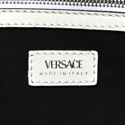 Versace Calfskin Medium Repeat Zip Hobo Optical White 6 of 9