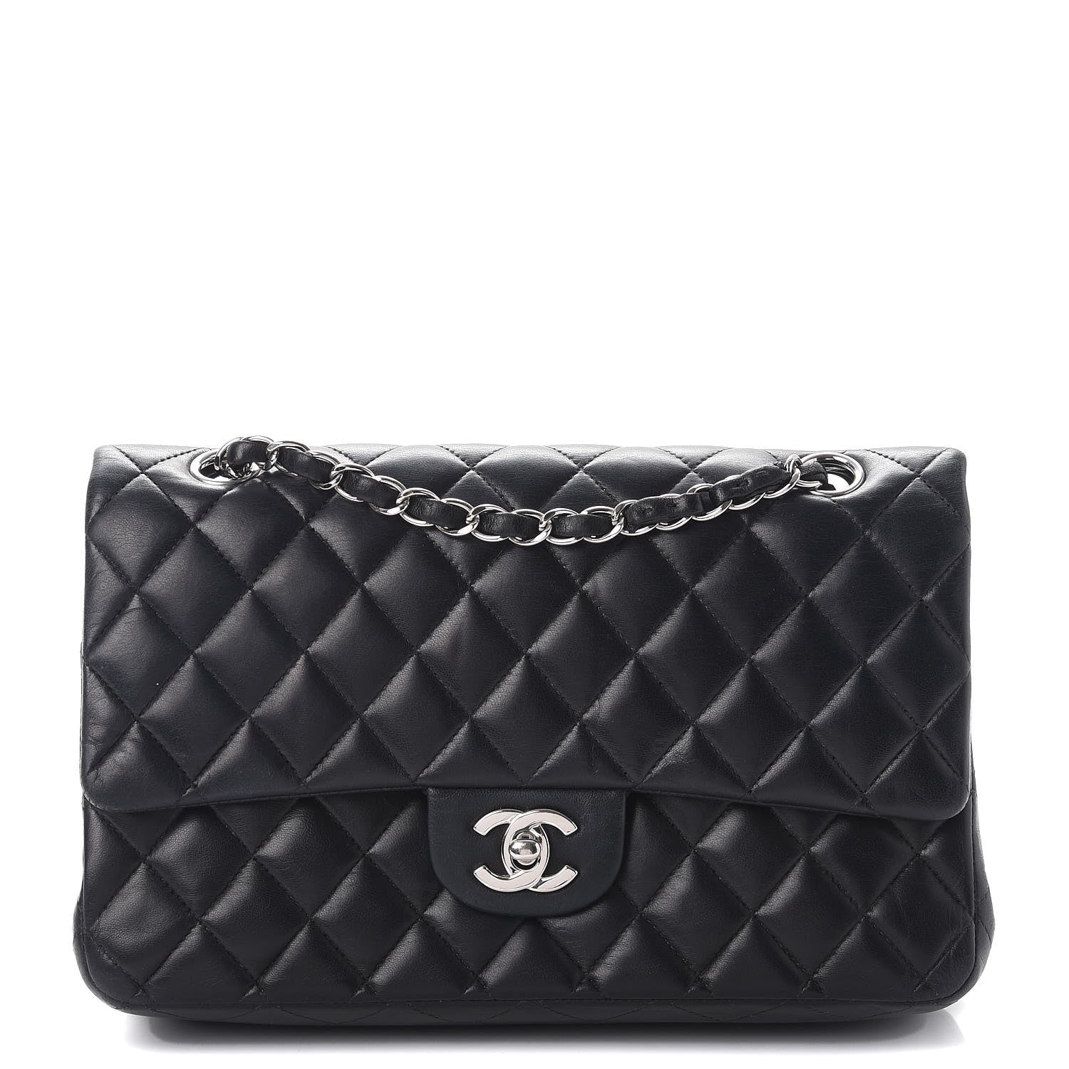Chanel Lambskin Quilted Medium Double Flap Black 1 of 11