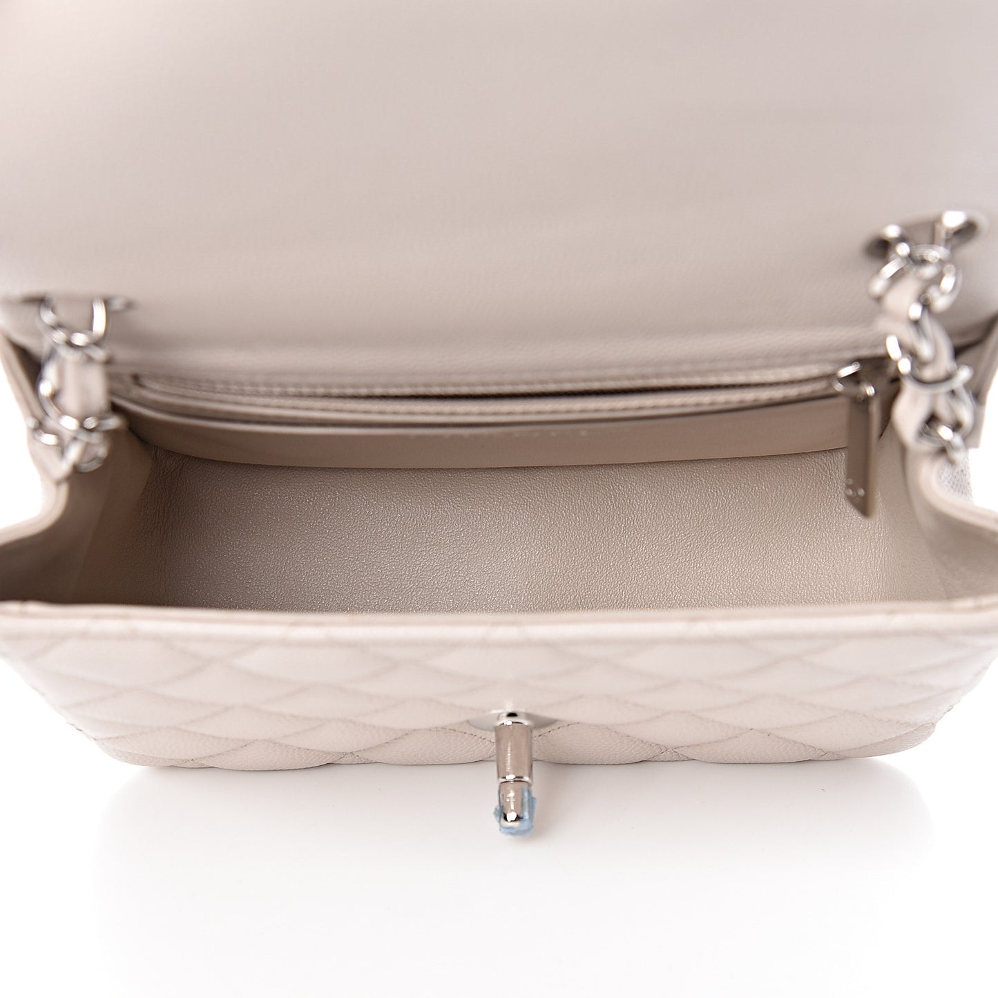 Caviar Quilted Mini Square Flap White