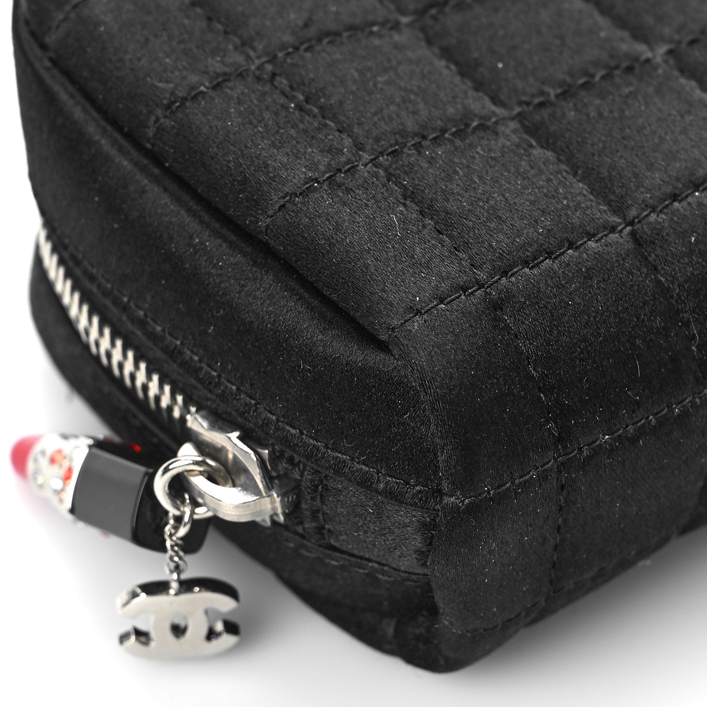 Satin Chocolate Bar Lipstick Pouch Black