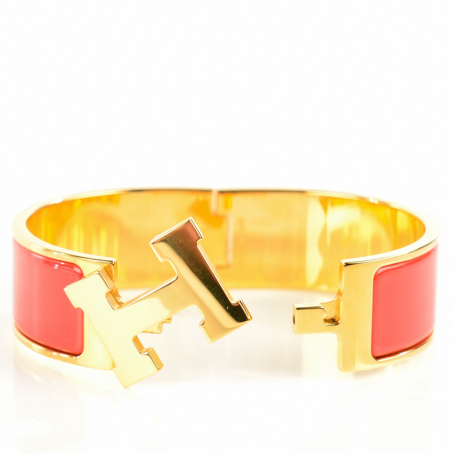 Hermes Enamel Wide Clic Clac H Bracelet GM Capucine 4 of 7