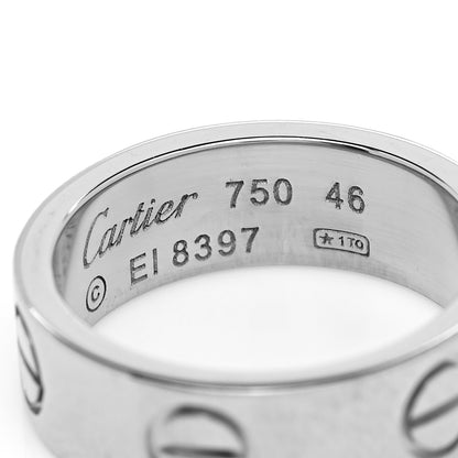 Cartier 18K White Gold 5.5mm LOVE Ring 46 3.75 7 of 8