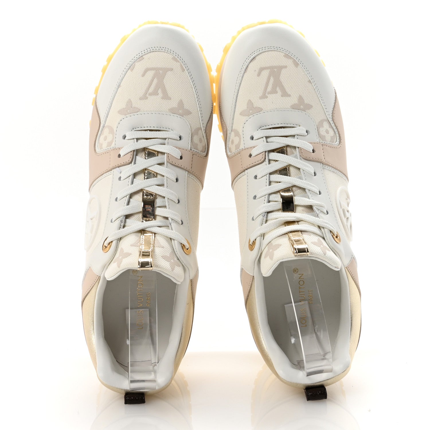 Louis Vuitton Monogram Calfskin Run Away Sneakers 40.5 Beige Gold 2 of 9