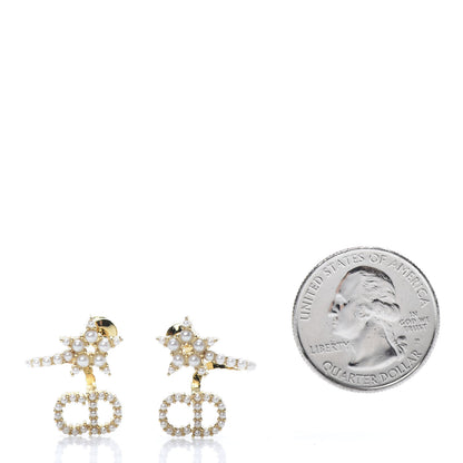 Christian Dior Crystal Clair D Lune Wrap Around Earrings Gold 2 of 5