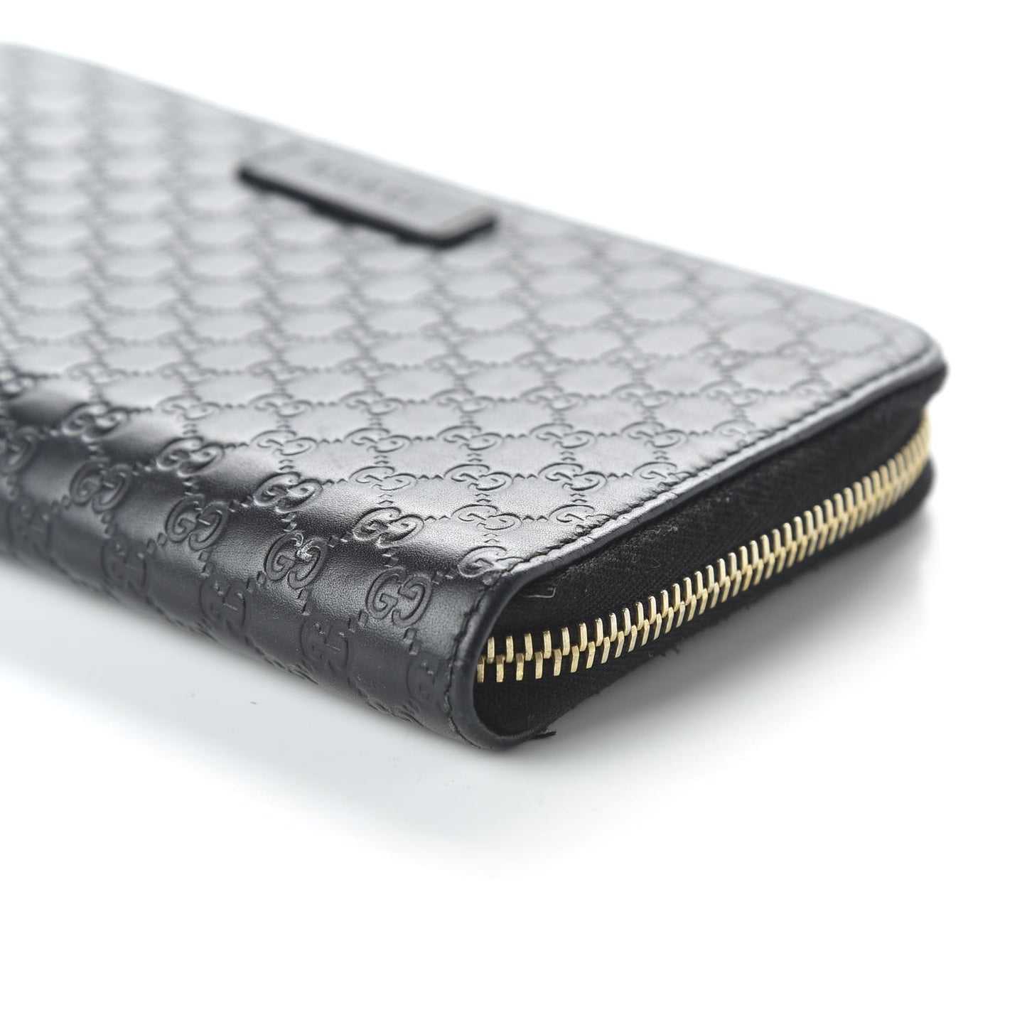 Microguccissima Zip Around Wallet Black