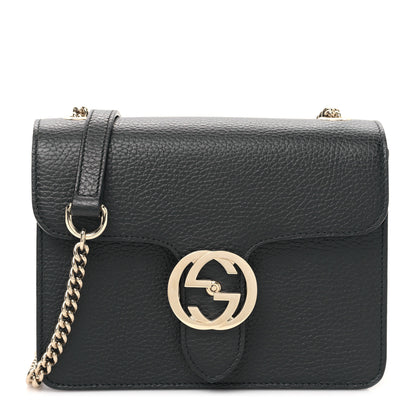 Gucci Dollar Calfskin Small Interlocking G Shoulder Bag Black 1 of 9