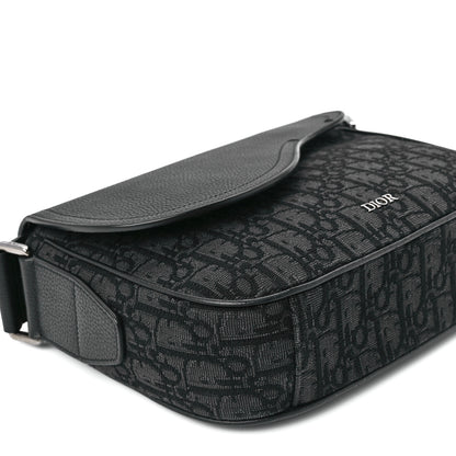 Christian Dior Grained Calfskin Oblique Mini Saddle Messenger Black 10 of 12