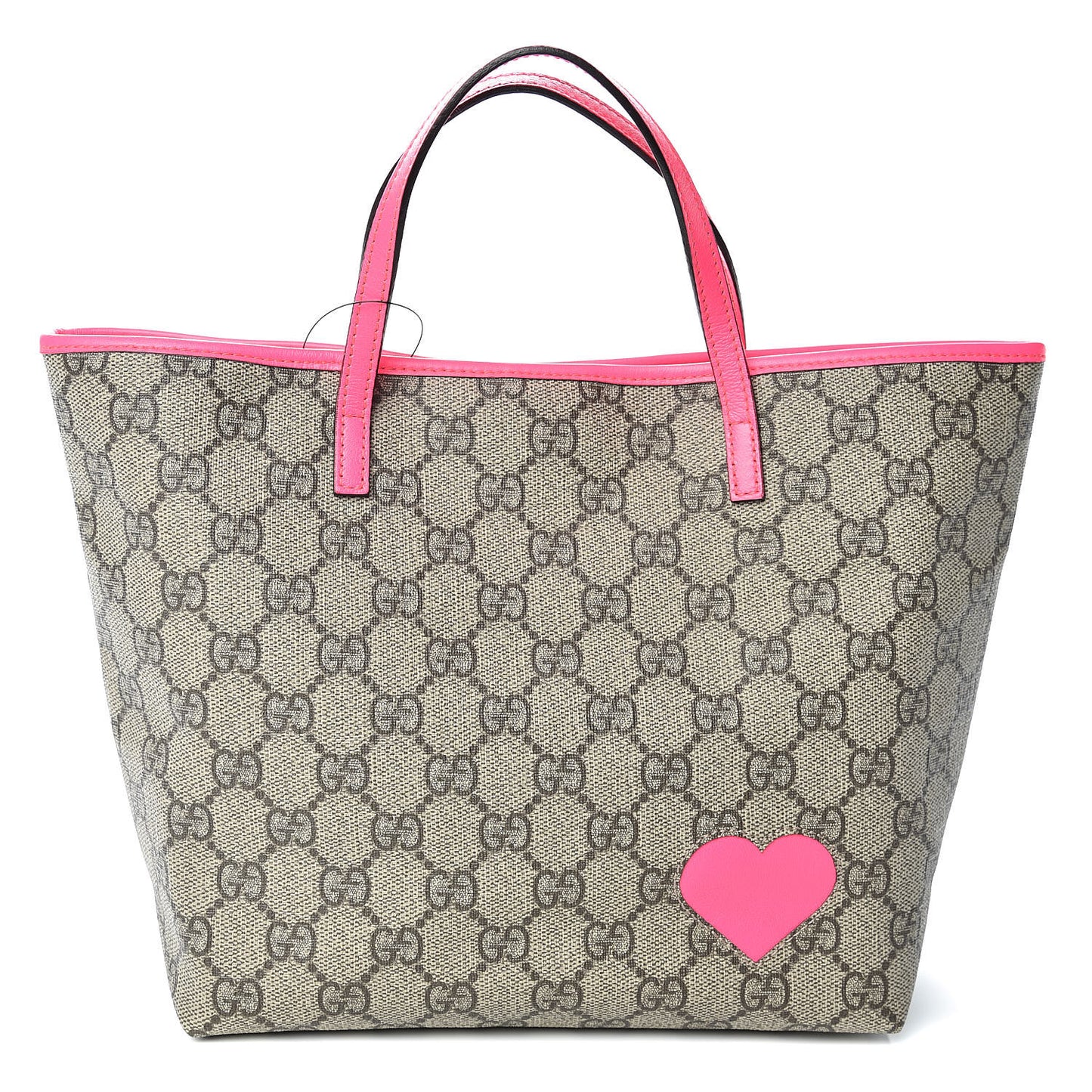 GG Supreme Monogram Kids Heart Tote Pink