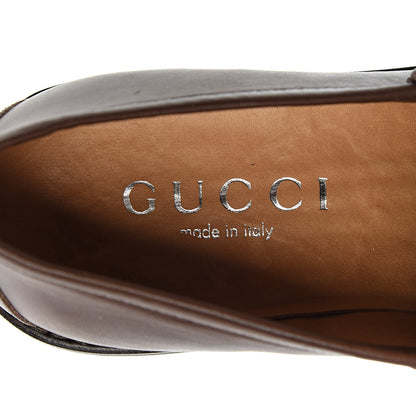 Gucci Laredo Calfskin Mens Horsebit Lug Sole Loafers 8.5 Brown 5 of 8