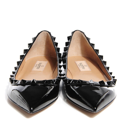 Valentino Garavani Patent Rockstud Ballerina Flats 36.5 Black 2 of 7