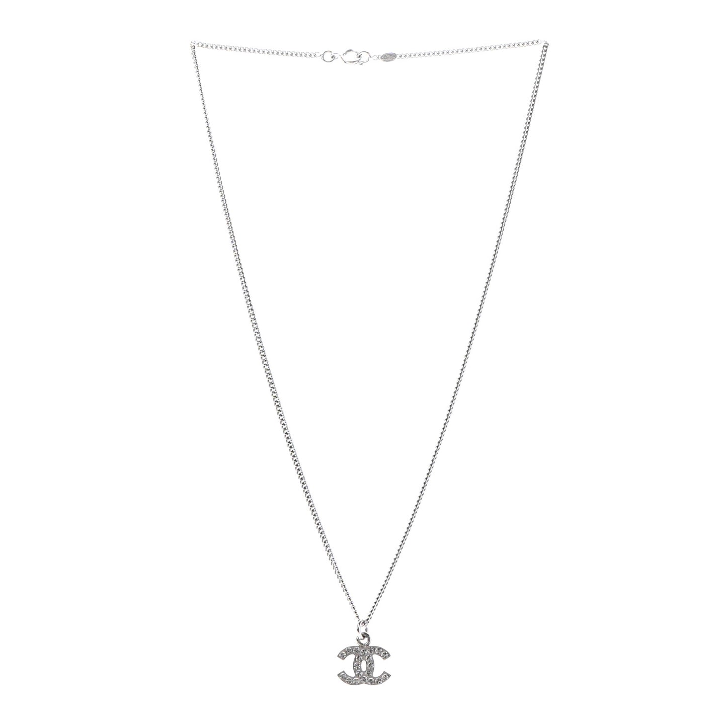 Crystal CC Necklace Silver