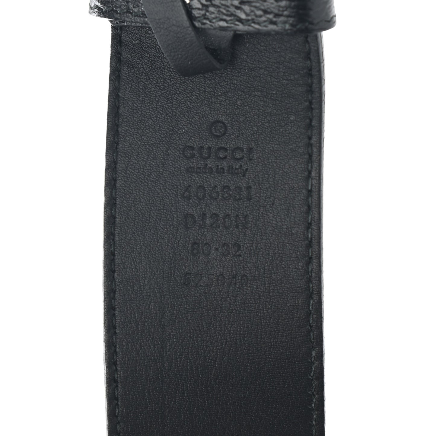 Textured Dollar Calfskin Nickel Double G 40mm Belt 80 32 Black